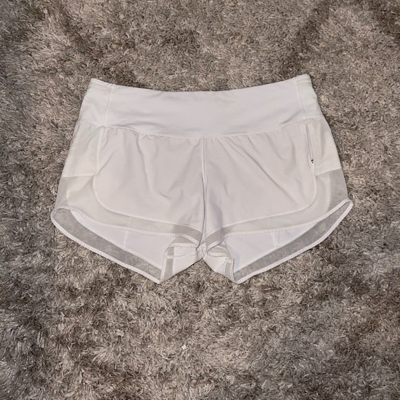 Lululemon White Speed Up Shorts - Picture 1 of 8
